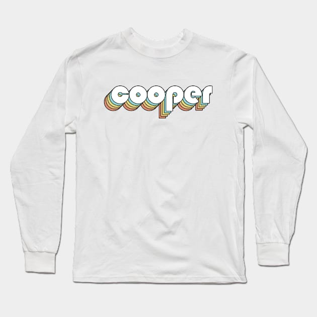 Cooper - Retro Rainbow Typography Faded Style Long Sleeve T-Shirt by Paxnotods